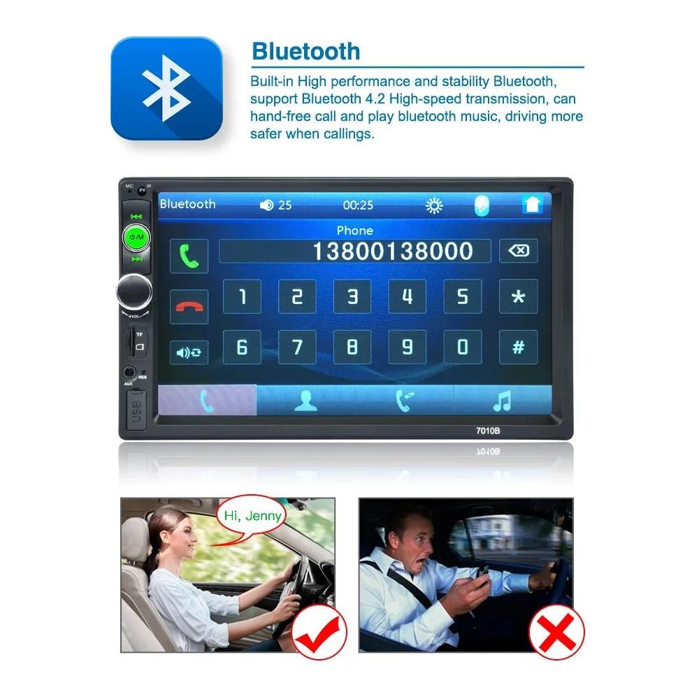 7-дюймовый 1DIN MP5 автомагнитола 7010B/7012B/7018B/7023/универсальная, сенсорный дисплей, FM, USB, Bluetooth, AUX мультимедиа с экраном