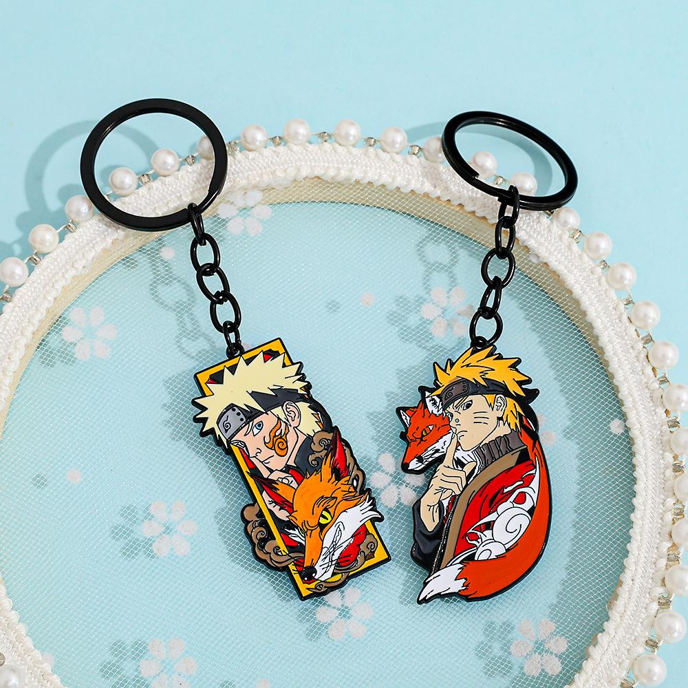Naruto Cartoon Anime Theme Peripheral Matel Keychain Accessories Bag Pendant Festival Gifts