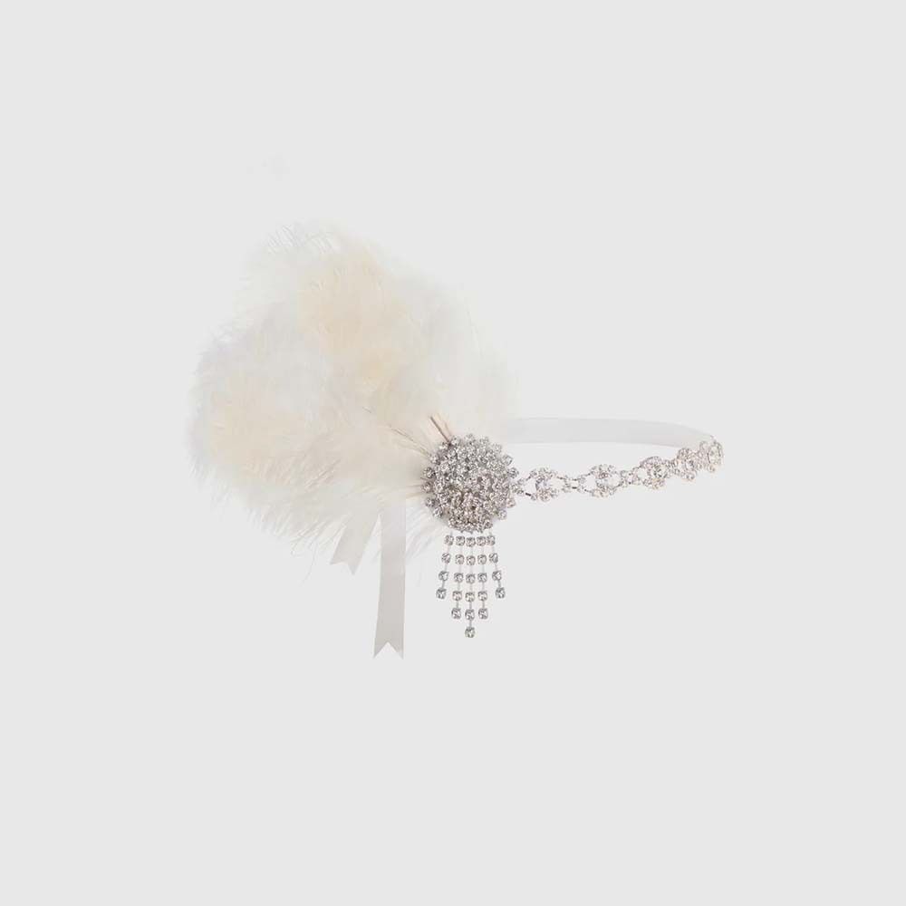 Винтажная маскарадная повязка на голову с перьями и пайетками 1920-х годов, аксессуары для волос, свадебный головной убор