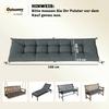 Pallet Cushion Removable Seat Cushion with Fastening Straps Pallet Pad for Most Loungers 198x65x13cm Dark Grey