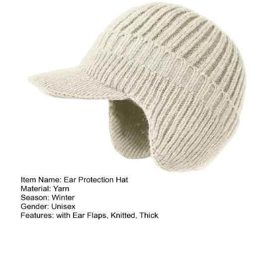 Зимняя защитная шапка с ушами, трикотажная, с длинными полями, сохраняет тепло, толстая, эластичная, нескользящая