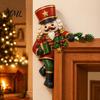 Festive Home Accents Christmas Wooden Door Topper, Funny Snowman Nutcracker Penguin Angel Santa Claus Ornament Frame Corner Sign for Window