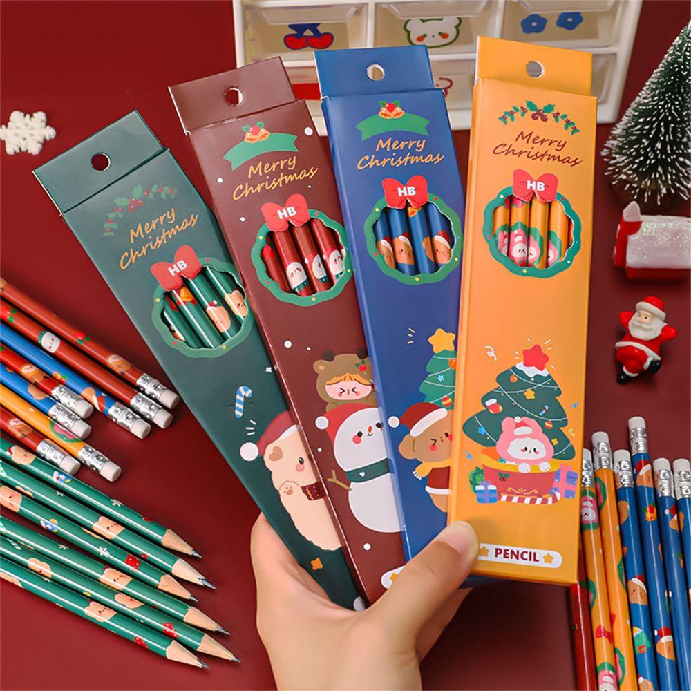 Supply Stationery Writing Supplies Wood Pencil Christmas Standard Pencil HB Pencils with Eraser