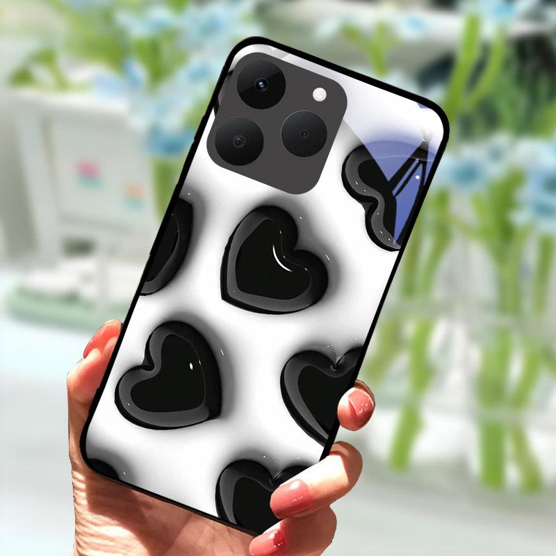 Роскошный чехол из закаленного стекла для Realme 15T 5G, ударопрочный жесткий ПК чехол для телефона для Realme 15 T RMX5112, чехол с защитой камеры Funda