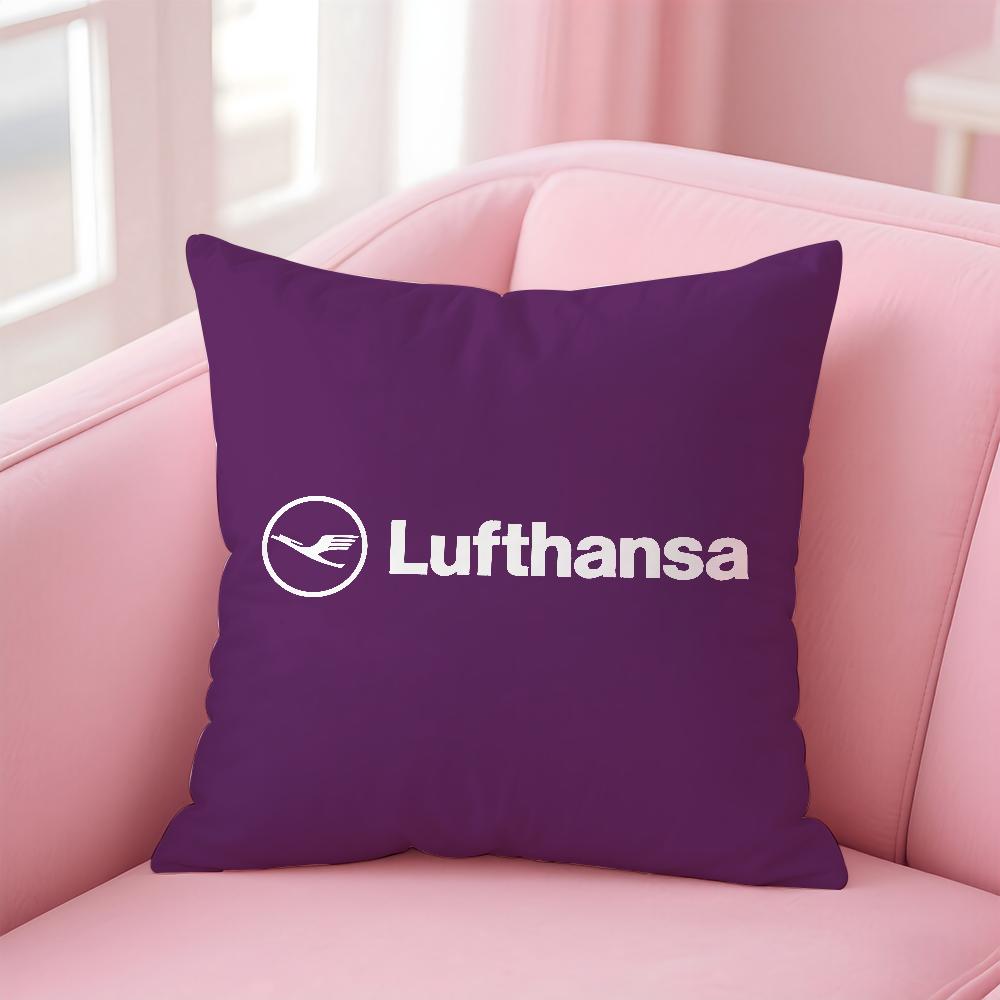 Чехол на подушку German Airlines Deutsche Lufthansa, противоаллергенный, с невидимой молнией, из шелковистого короткого плюша, чехол на диванную подушку