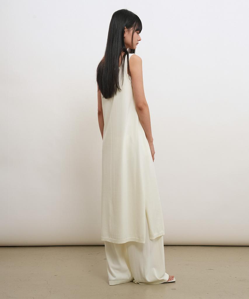 General Idea Temperature Cut Cool U-Neck Maxi Knit Dress [Ivory] / Gf2Lop512