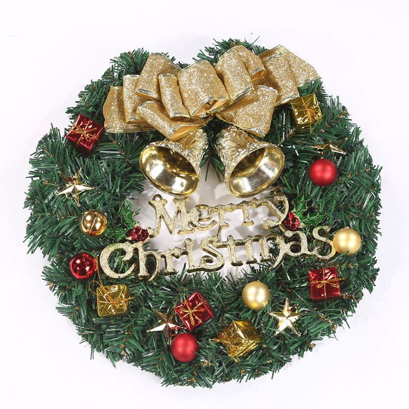 30CM Christmas Wreath for Shopping Malls, Hotels, and Supermarkets - Door Hanging Vine Circle Decoration