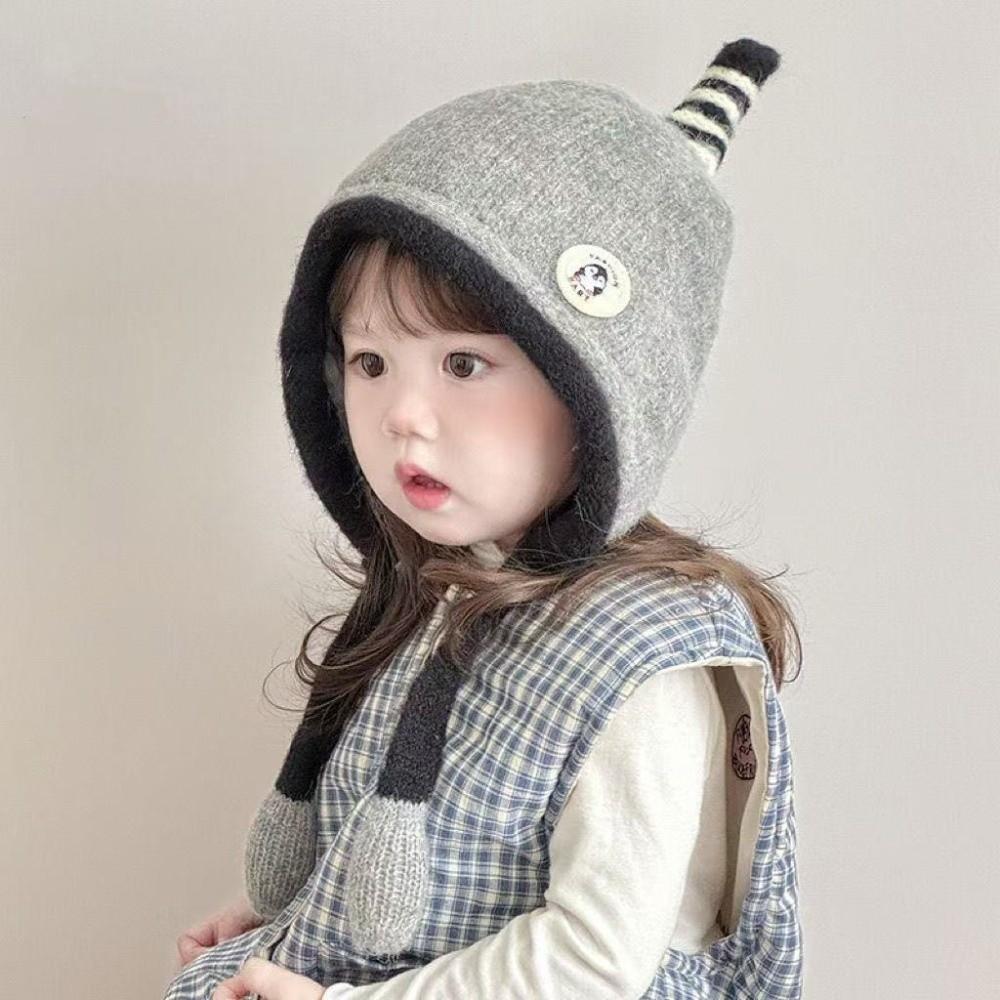 Sound Baby Hooded Hat Soft Woolen Beanie Fashion Girls Knitted Hat
