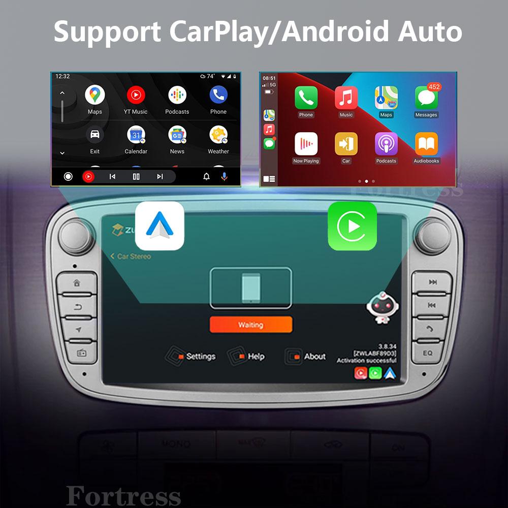 Android 14 для Ford Focus mk2 S-Max Mondeo Galaxy C-Max автомобильное радио Carplay GPS мультимедийный видеоплеер DSP AHD DVR 2din стерео