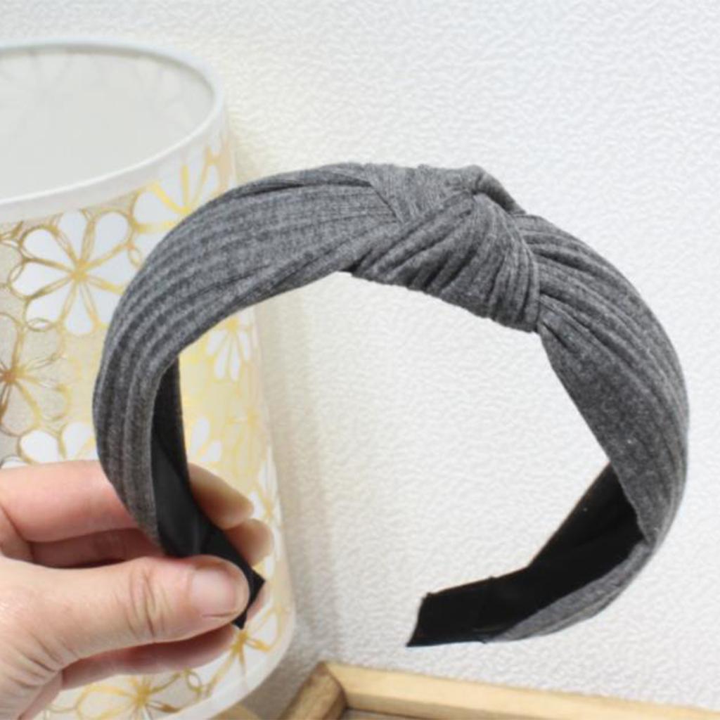 Knotted Headband for Women Fashion Knitted Fabric Hairhoop High Skull Wide Headband for Face Washing and Daily Skincare