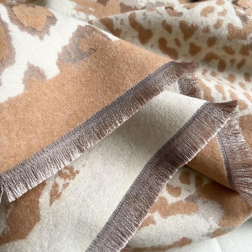 Air-Conditioned Room Shawl Scarf Female Leopard Print Scarf Imitation Cashmere Warm Long Scarf Cape
