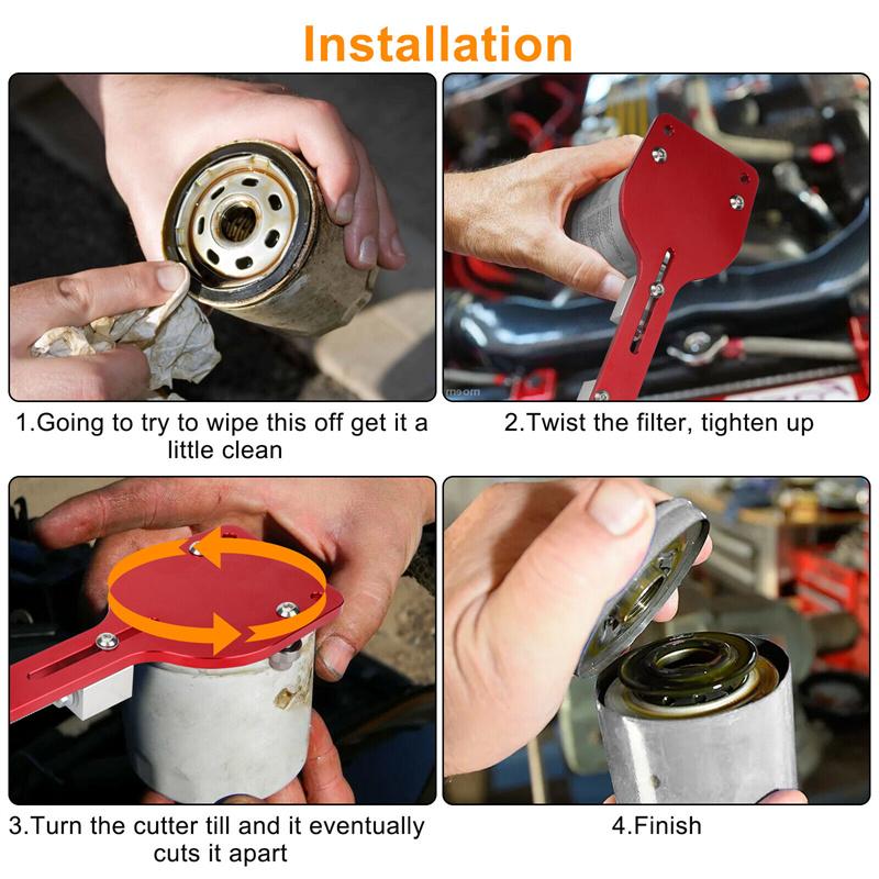 Резак для масляного фильтра 77750, универсальный режущий инструмент из алюминиевого сплава, замена инструмента для проверки, красные автомобильные инструменты, автозапчасти