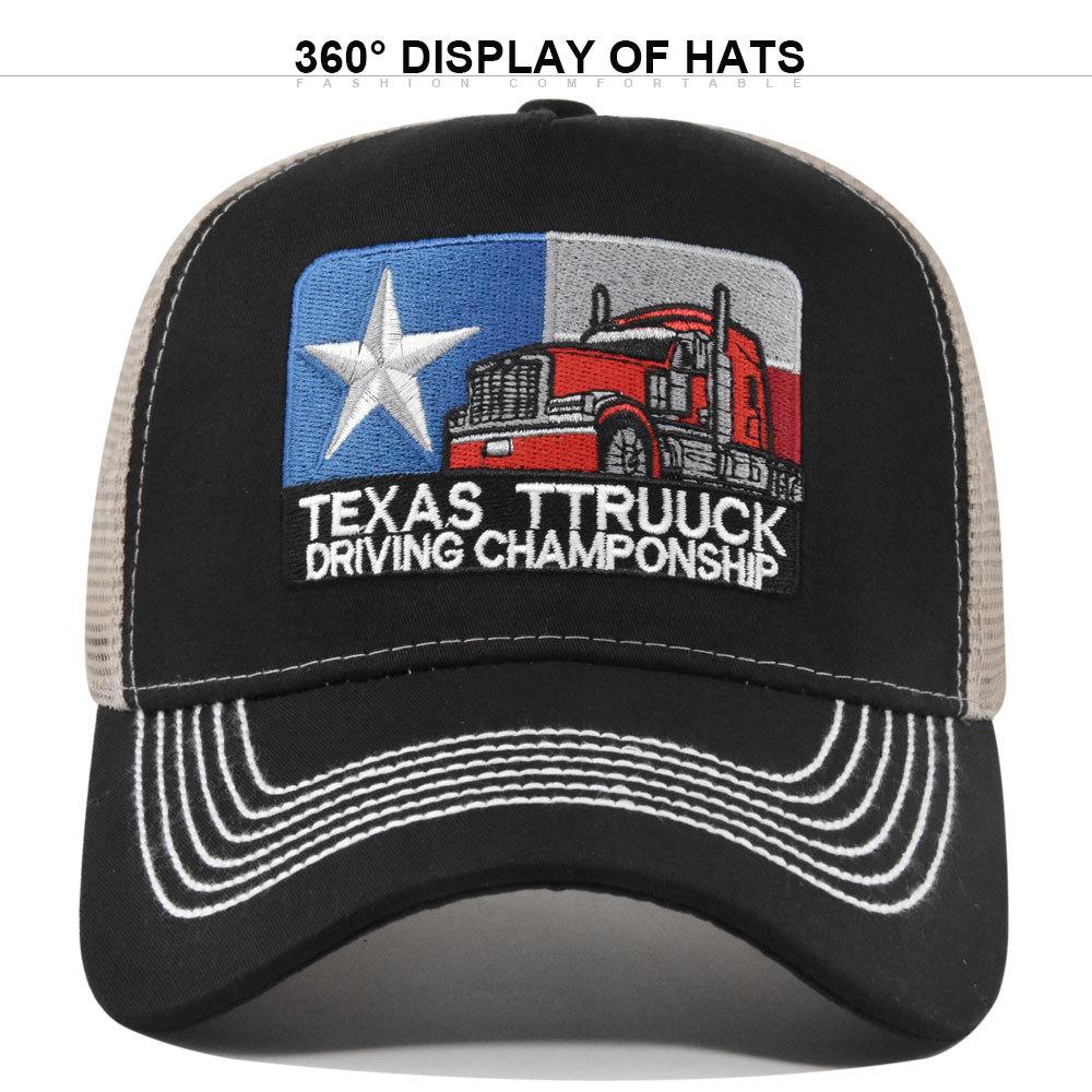 Unisex Baseball Cap Texas Embroidered Stitching Stitched Trucker Hat Mesh Hat Cap For Men Women Breathable Streetwear Summer Outdoor Trucker Cap