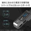 Kashimura NKD-264 Slim Design! Multi-functional Bluetooth FM Transmitter, USB 2 Ports, 4.8A, Slim