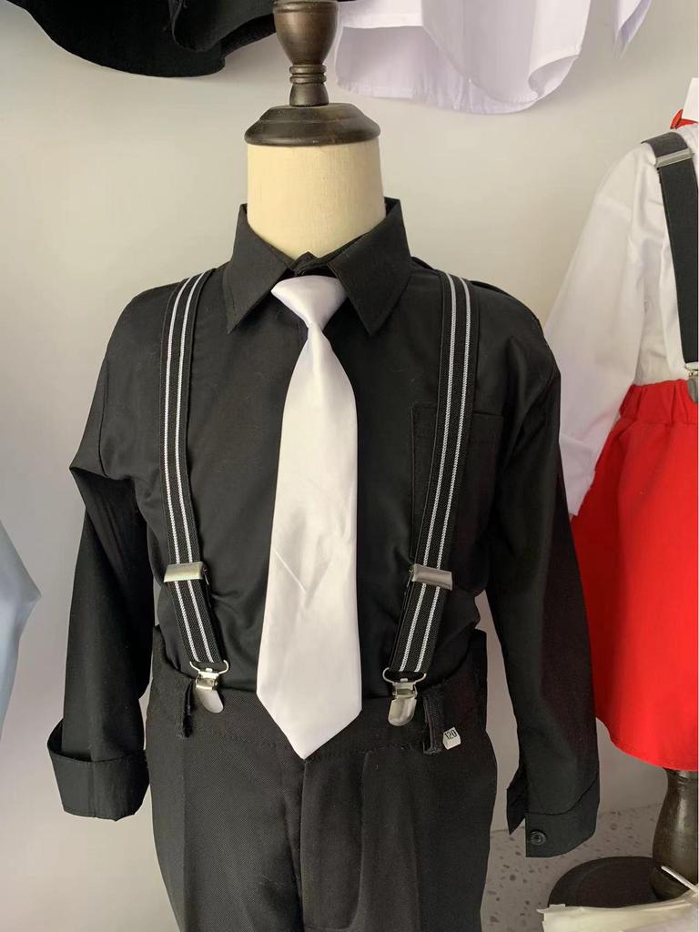Boys' Black School Uniform Shirt with High Color Fastness