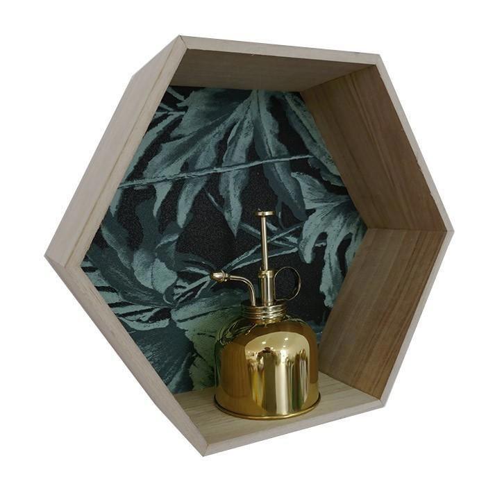 Hexagonal Wooden Shelf 30 X 26 X 10 Cm
