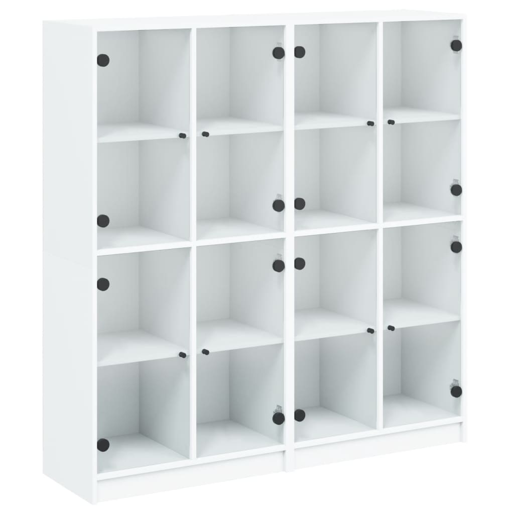 Vidaxl Biblioteczka Z Drzwiczkami, Biała, 136X37X142 Cm
