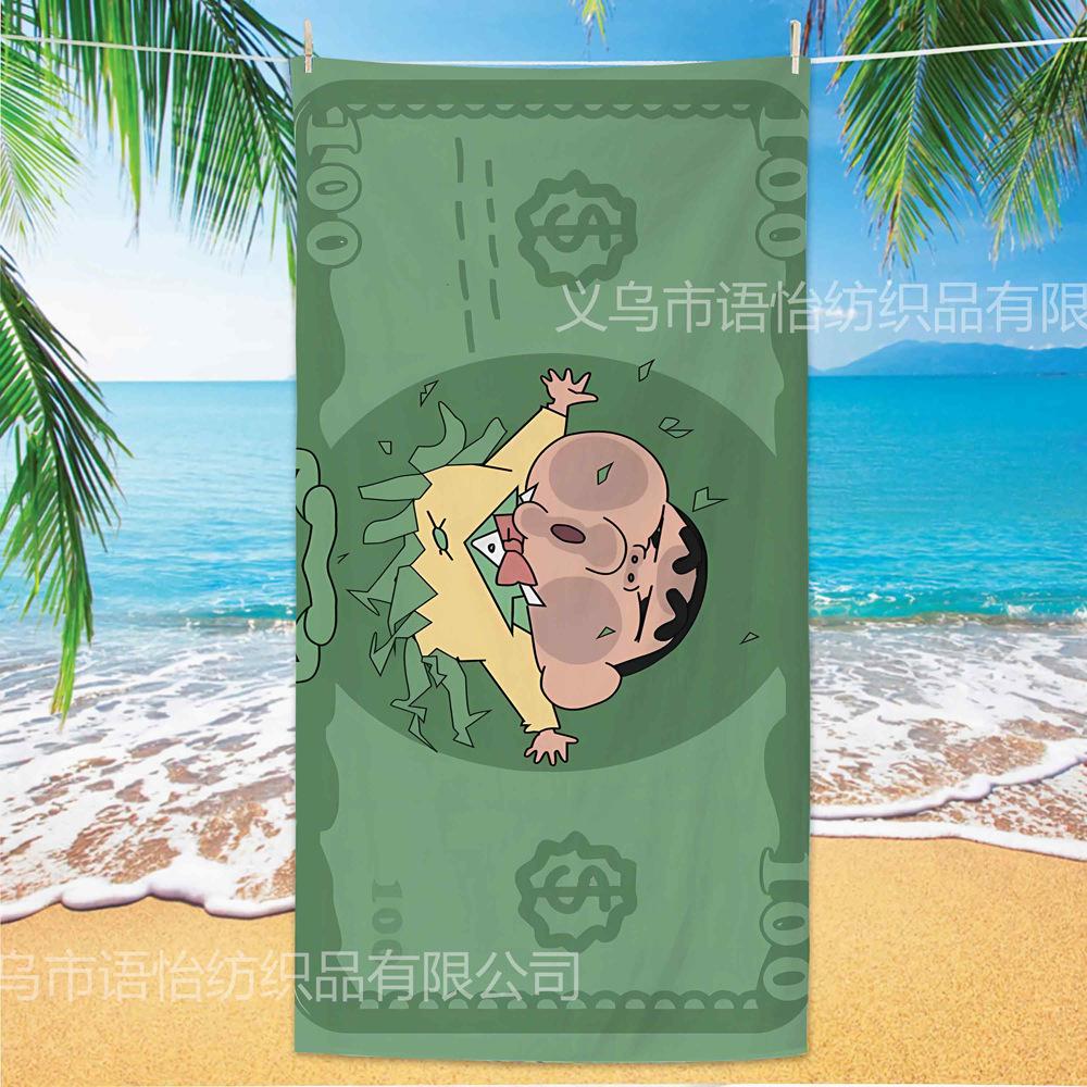 Extra Large Kids Quick Dry Bath Towel Cartoon Character Digital Print Double Sided Flannel Microfiber Beach Towel