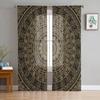 Bohemian Brown Mandala Modern Curtains For Living Room Transparent Tulle Curtains Window Sheer For The Bedroom Accessories Decor