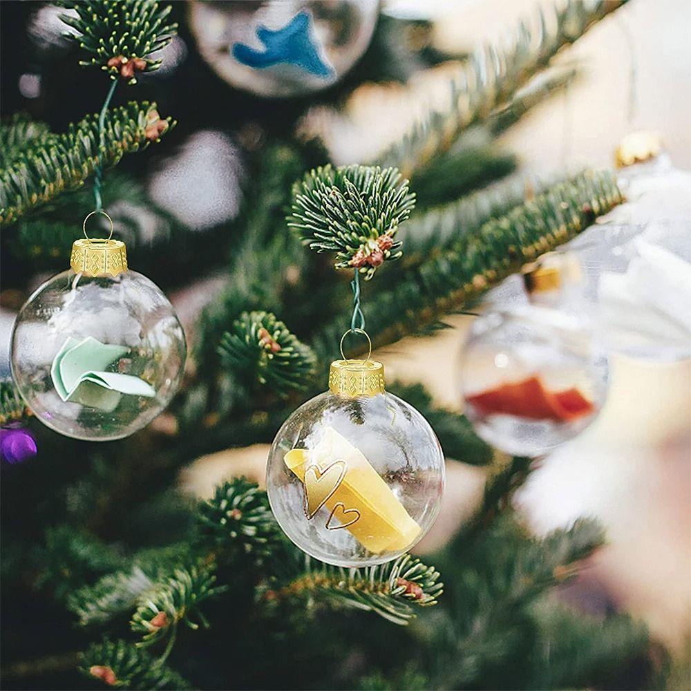 50PCS Electroplating Christmas Ball Caps Gold Silver Christmas Ball Ornaments Cap  Christmas