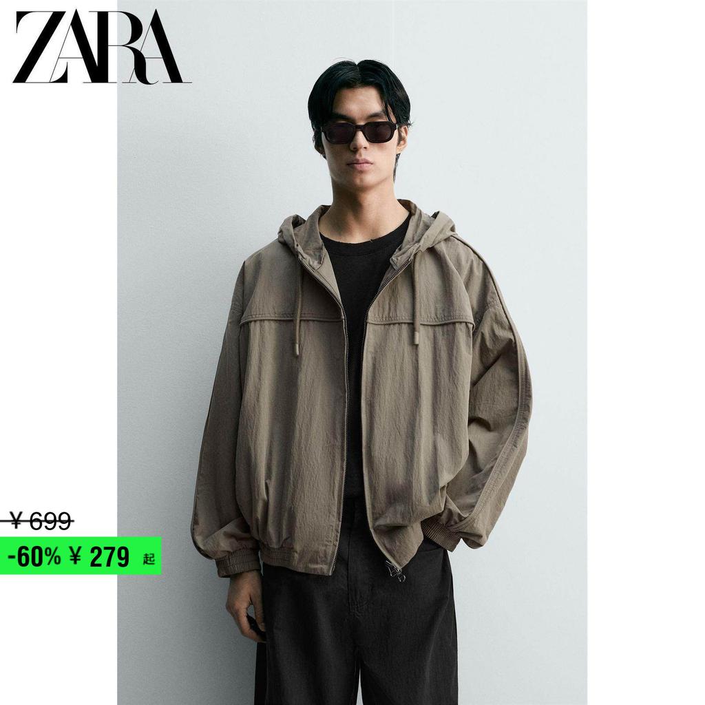 Zara Куртки Мужские Хаки Средняя 01437901505-37