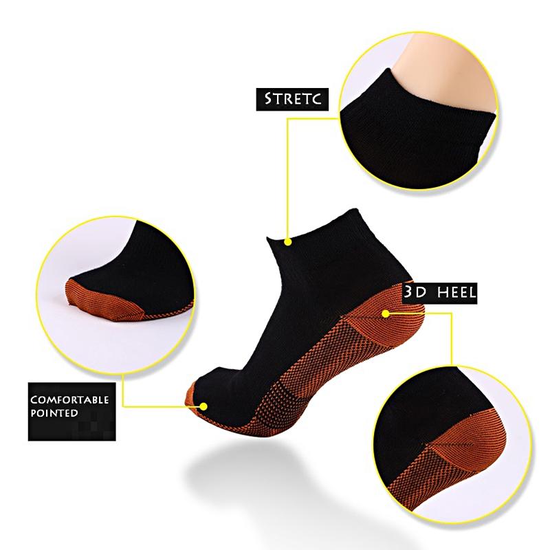Унисекс, медное волокно, поддержка свода стопы, облегчение боли, пяточные шпоры, подошвенный фасциит, носки