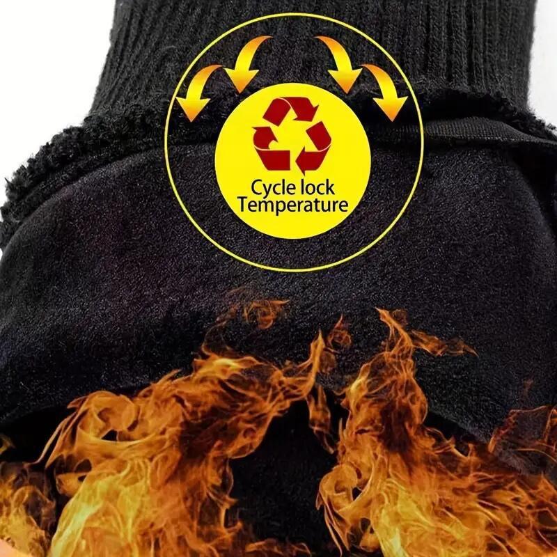 Зимние водонепроницаемые противоскользящие теплые перчатки с полными пальцами, уличные шерстяные перчатки с сенсорным экраном для езды на велосипеде