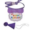 Cat Dog Bibs and Hats Cute Dress Up Hats Bib Funny Photography Props Gift for Birthday Party Purple