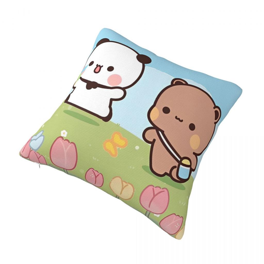 Kawaii Cute Bubu Panda Dudu Pillowcase Double-Sided Printing Cushion Cover Decorations Throw Pillow Case Cover Home Zippered