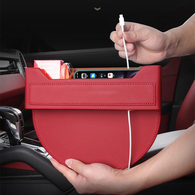 Car Seat Gap Storage Box Bag Organizer Case Slit filler Holder For Porsche Macan Cayenne Panamera 718 911 Interior Accessories
