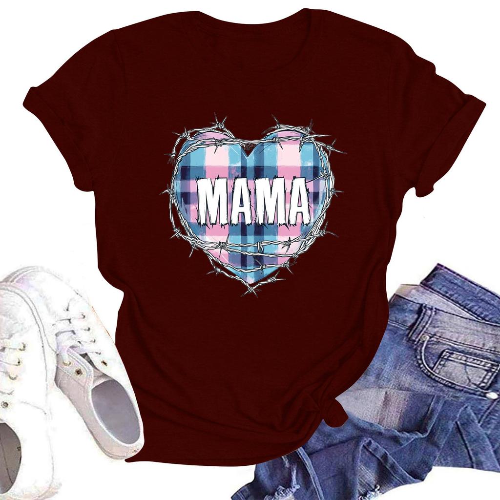 Женская повседневная футболка с круглым вырезом и короткими рукавами с принтом