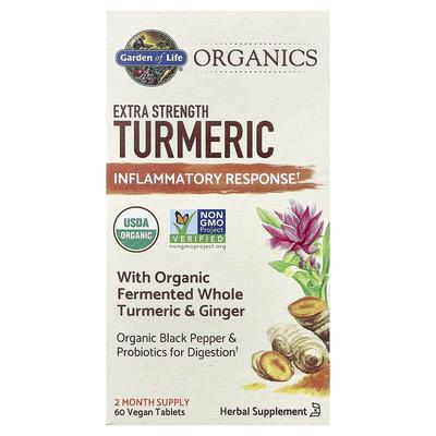 Organics, Turmeric, Inflammatory Response, 60 Vegan Tablets