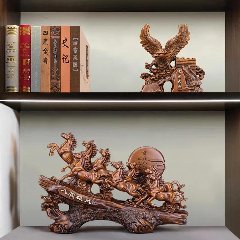 1 шт. Смоляные ornaments Коня - Статуэтка в китайском стиле, вдохновленная Фэн-шуй, для гостиной, домашнего декора, подарка на новоселье