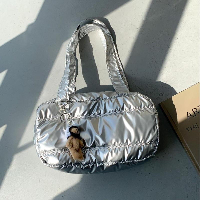 Casual Quilted Shoulder Bags for Women Korean Style Versatile Single oulder Bag Blogger Bag Commuter Folded Soft Leather Handbag