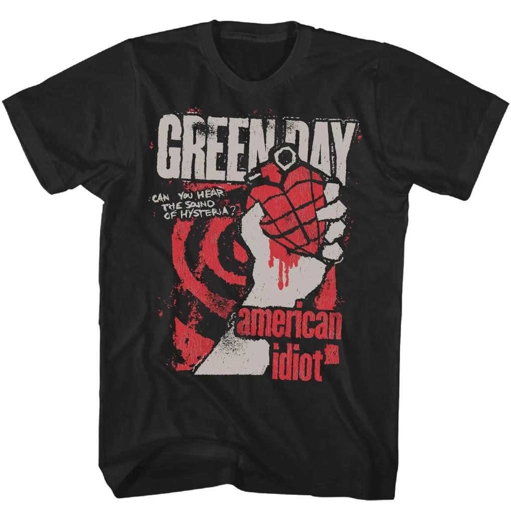 Green Day American Idiot Hysteria T Shirt Unisexs Rock Music Classic Band Tee Oversized Shortsleeved Women Fashion Street Top