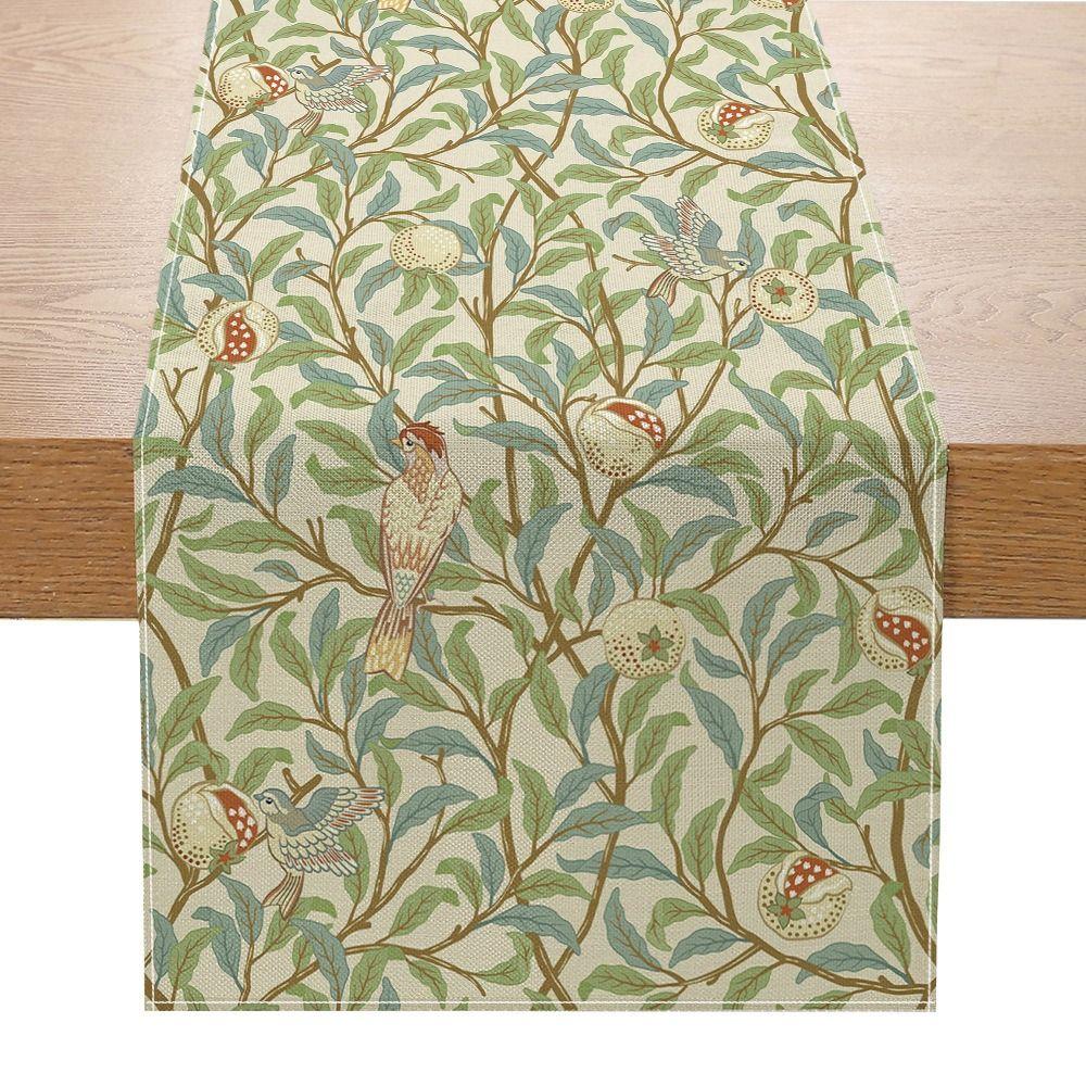 Flourishing Flowers Table Cover Pastoral Style Tablecloth Floral Table Runner  Home Decor