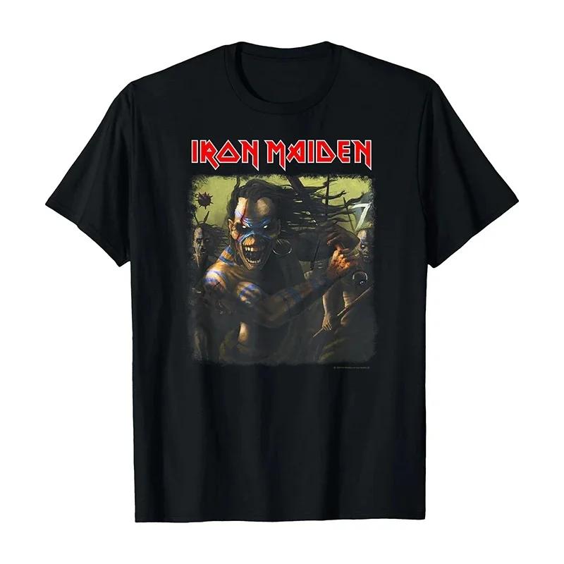 Iron Maiden Iron Maiden Группа Рок Панк Американский Винтаж Футболка Хип-Хоп Топы Мужские Свободная Оверсайз Футболка Унисекс Футболка Одежда