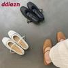 Fashion Female Weave Women Flats Shoes With Height Increasing Footwear Shallow Fashion Buckle Strap Ladies Flats Mary Janes Shoes