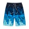Chic Elastic Waist Cool Quick Drying Long Square Plaid Pattern Summer Shorts for Sports Beach