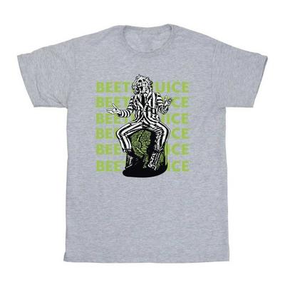 Beetlejuice Футболка с повторяющимся логотипом "Мальчики Поза"
