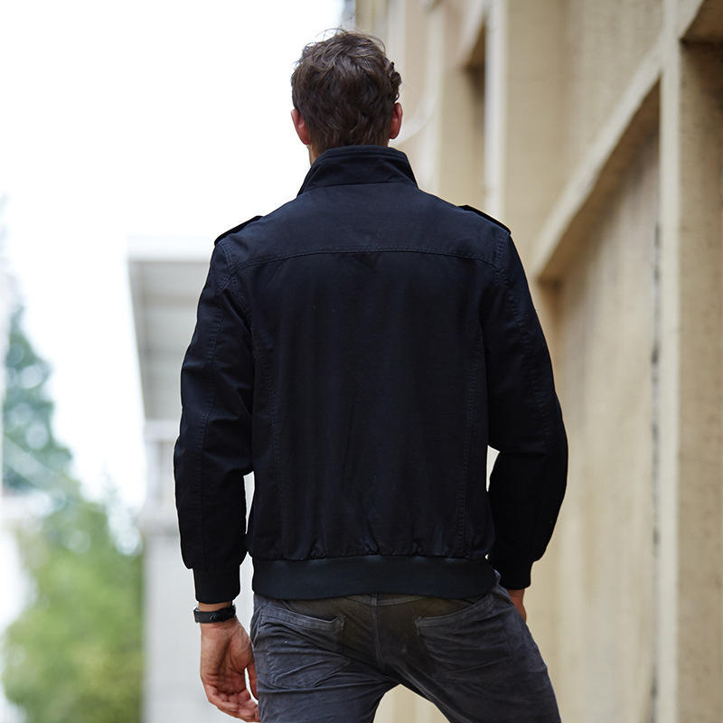 Осенняя мужская куртка больших размеров с воротником-стойкой, повседневная мужская куртка для активного отдыха в стиле милитари