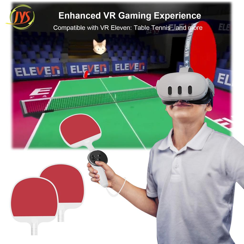 VR Sports Game Accessories Set, Golf Club, Table Tennis Paddle, Sword Grip Compatible with Meta Quest 3 Controller Accessories for Beat Saber/Golf