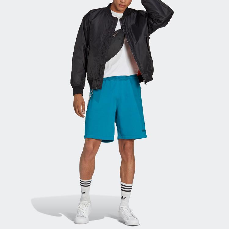 adidas Оригинальные мужские шорты Clover Adventure с логотипом сплошного цвета, бирюзовые HR4217