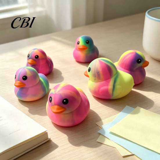 Duck Squeeze Toys Rainbow Stress Relief Toy, Slow Rise Colorful Gradient Relievers Soft Sensory Fidget Toy