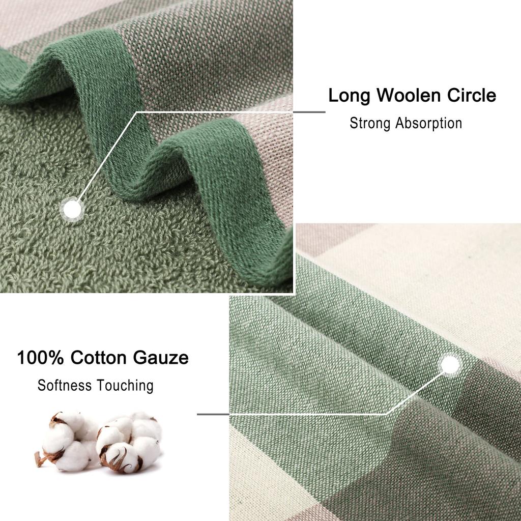 Uxcell Кухня Кухня Клетчатый Набор Хлопковых Подвесных Быстросохнущих Зеленых Полотенец, Салфеток, Тканей, Узор, 100% Хлопок, 6, 3434см, Салфетки,