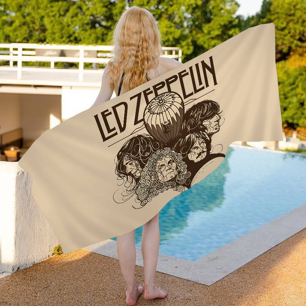Британская рок-группа L-Led Z-Zeppelin Микрофибровое одеяло Быстросохнущие пляжные полотенца Большой размер Печать Супервпитывающее полотенце-одеяло
