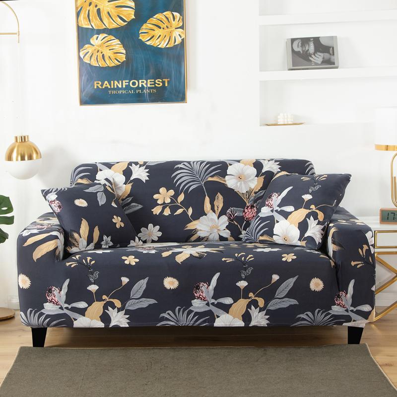 Floral Sofa Cover Fit L-Shaped Stretch Modern Chair Couch Cover Sofa Covers For Living Room Furniture Protector 1/2/3/4 Seater