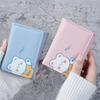 Women Short Coin Purse Card Holder Portable Wallet Pu Leather Bear Pattern Card Bag
