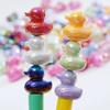 DW11 5pcs Personality Style Cartoon Cute Colorful 3D Duck Beads Cartoon Beads DIY Jewelry Diy Chain Bracelet Pendant Accessories