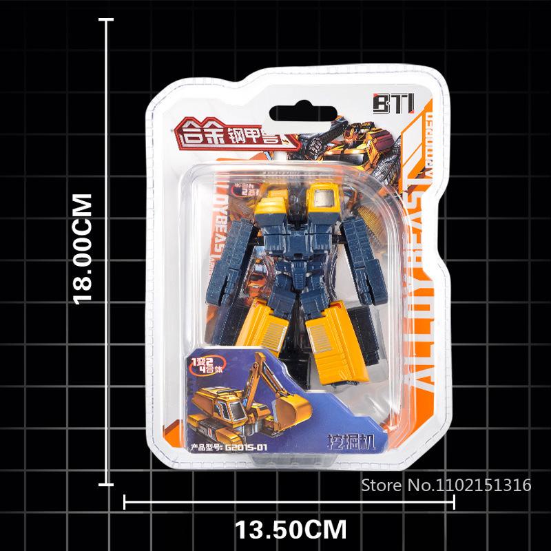 2 in 1 Deformation Robot Train Bulldozer Excavator Transformation Robot Toy Model Toys Movable Engineering Vehicle Robot